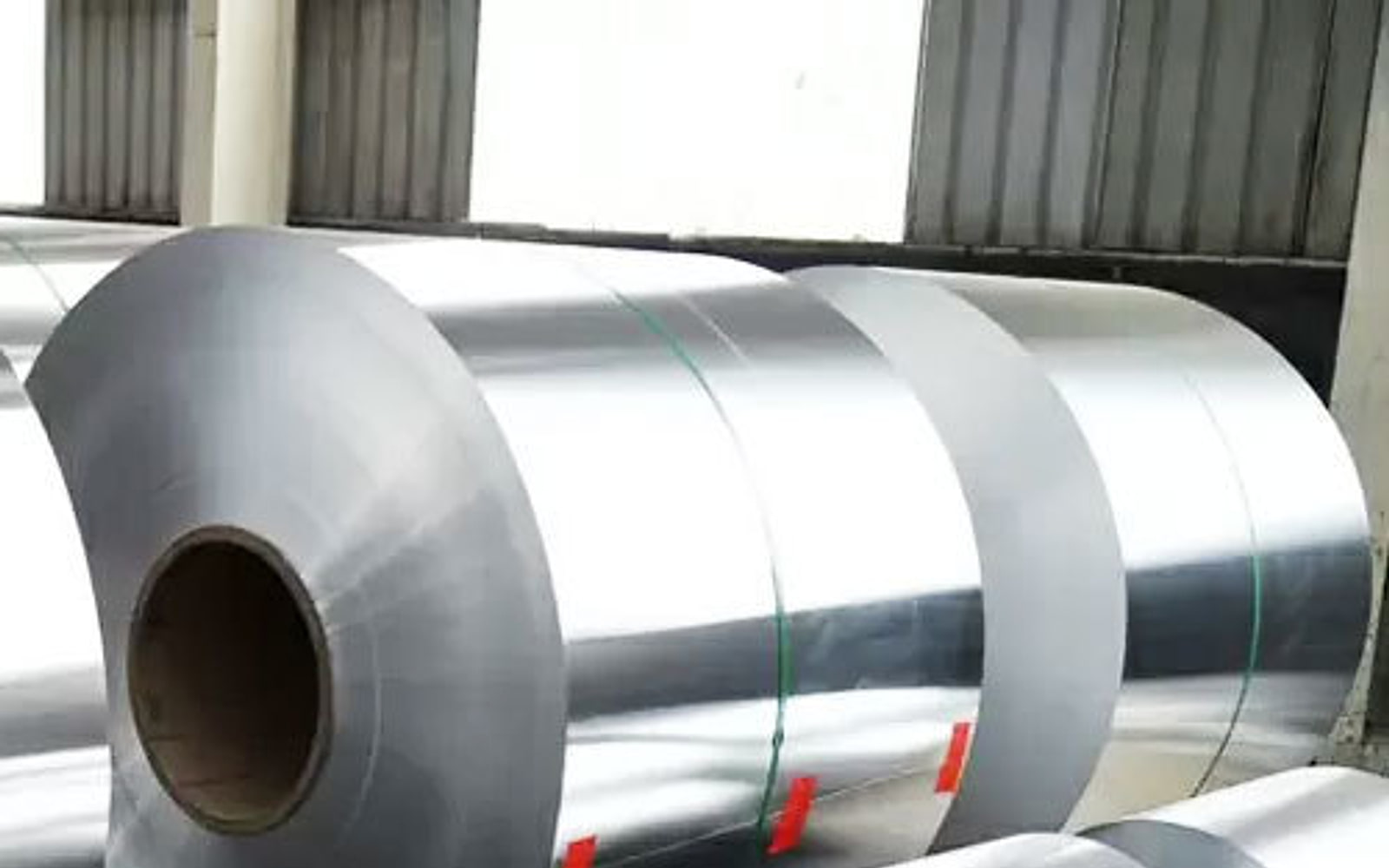 Aluminum coils ready for industrial processing